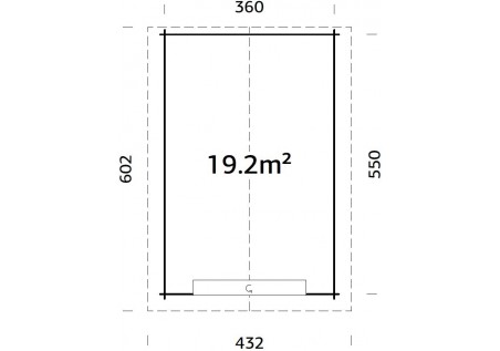 Garaż TOMAS192, 3.8x5.7m 34mm + segmentowa brama
