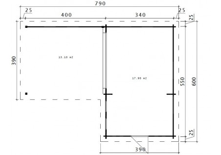 Domek drewniany HANSA3 5.7 x 3.6 44mm
