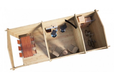 Domek drewniany NORE E+ 3.4 x 5.0m 44mm