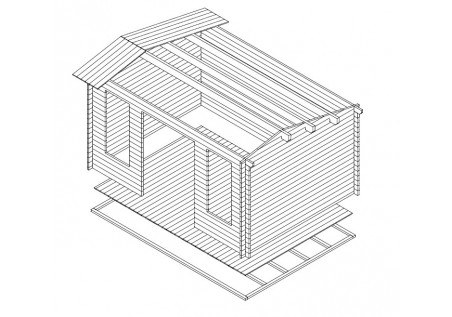 Domek drewniany EVA D 4.4 x 3.2 44mm
