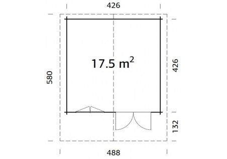 Domek ogrodowy BRITA175, 4.46x4.46m  40mm