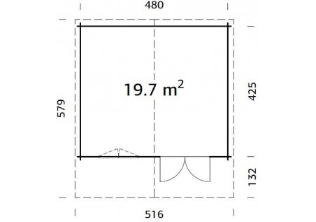 Domek ogrodowy BRITA197, 5.0x4.45m 40mm