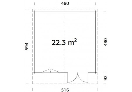 Domek ogrodowy BRITA223, 5.00x5.00m  40mm