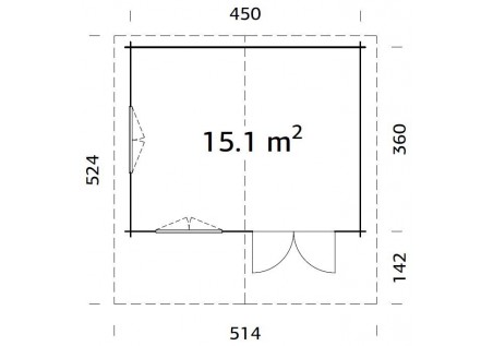 Domek ogrodowy HELEN151, 4.7x3.8m 70mm