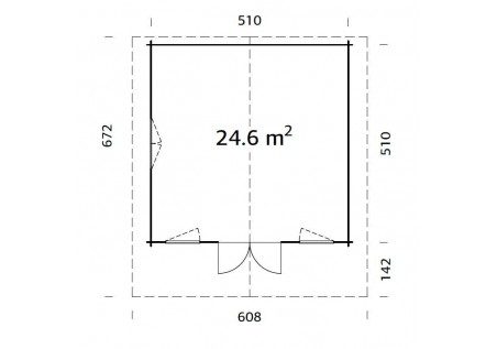 Domek ogrodowy HELEN246, 5.30x5.30m 70mm
