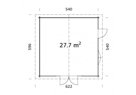 Domek ogrodowy IREN277, 5.60x5.60m 70mm