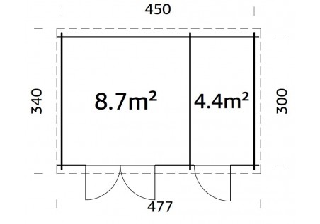 Domek ogrodowy ELA131, 4.7x3.2m 28mm