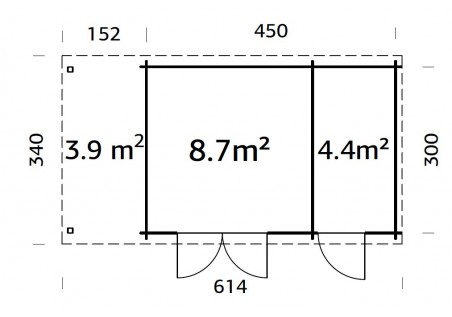 Domek ogrodowy ELA131+, 4.7x3.2m 28mm