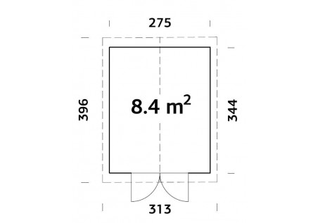 Domek ogrodowy MARTI84, 2.75x3.44m
