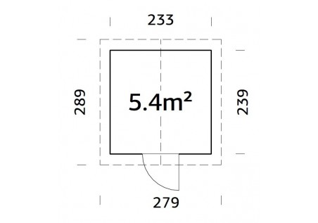 Domek ogrodowy LUCA54, 2.33 x 2.39