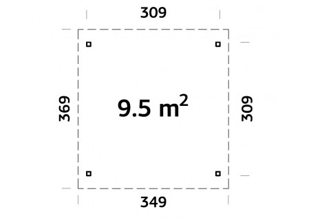 Pergola ogrodowa PAULA95,  3.49x3.49m