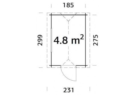 Domek ogrodowy GREK48 2.05 x 2.95m 28mm