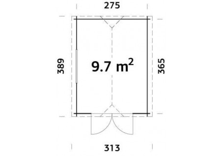 Domek ogrodowy GREK97 2.95 x 3.85m 28mm