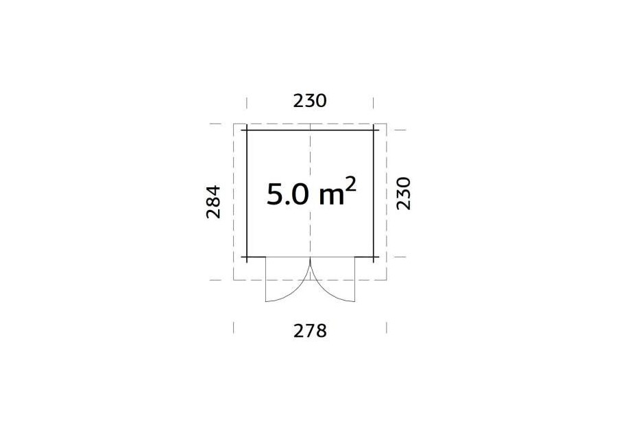 Domek ogrodowy LOTA5, 2.5x2.5m 28mm