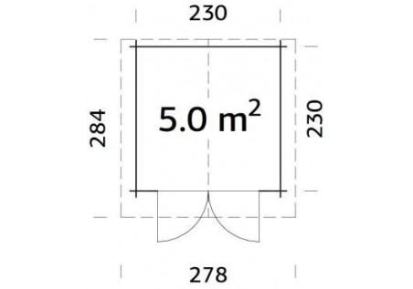 Domek ogrodowy LOTA5, 2.5x2.5m 28mm