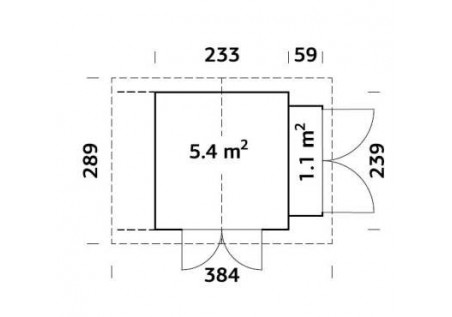 Domek ogrodowy DAN 65, 2.33x2.39m 16mm