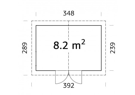 Domek ogrodowy NILS2, 3.48x2.39m 16mm