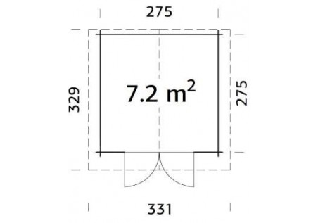 Domek ogrodowy LEIP72, 2.95x2.95m 34mm