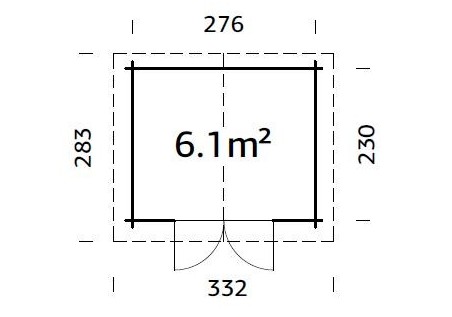 Domek ogrodowy VALE61, 2.96x2.50m 28mm