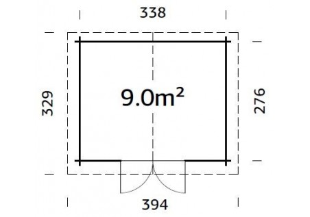 Domek ogrodowy VALE90, 3.58x2.96m 28mm