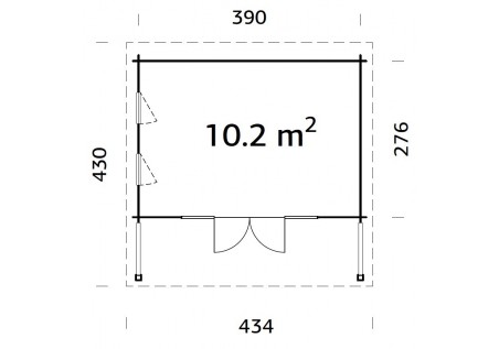 Domek ogrodowy CAROLINE102, 4.10x2.96m 44mm