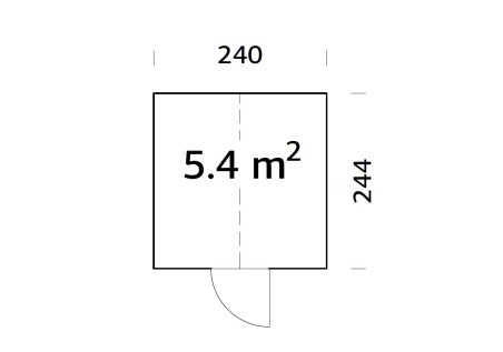Altana nowoczesna EMILIA54 GH 2.40x2.44m - wymiary