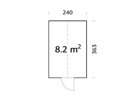 Altana nowoczesna EMILIA82 GH 2.40x3.63m - wymiary