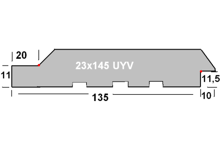 Deska elewacyjna 23mm x 145, świerk skandynawski, klasa AB, malowana x2