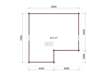 Domek z bala klejonego DENVER4 8.00x7.80m 220mm