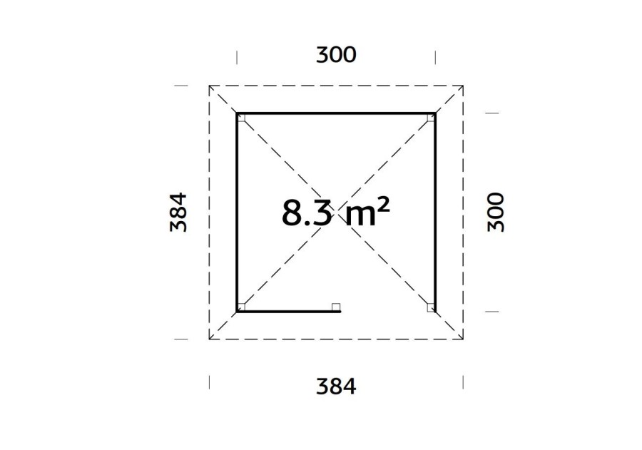 Pawilon handlowy BIANCA83 3.0x3.0m [set 103, seria CONNECT]