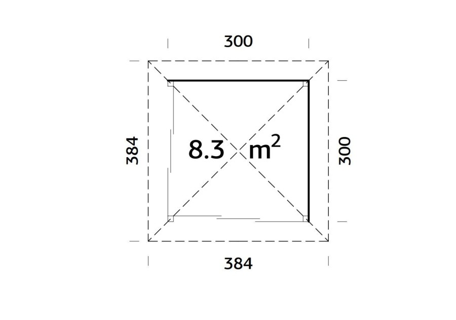 Altana nowoczesna BIANCA83 3.0x3.0m [set 201, seria CONNECT]