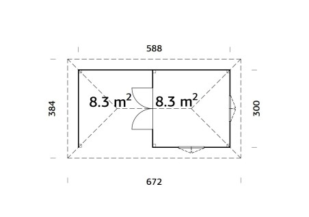 Domek ogrodowy BIANCA166 5.88x3.0m [set 9, seria CONNECT]
