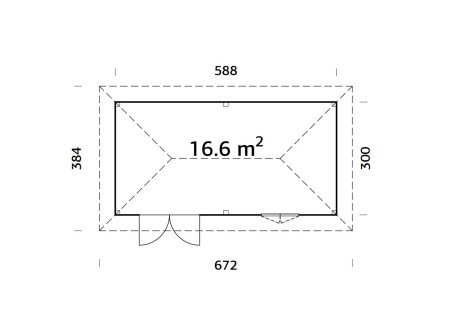 Domek ogrodowy BIANCA166 5.88x3.0m [set 10, seria CONNECT]