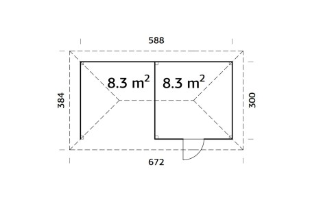 Domek ogrodowy BIANCA166 5.88x3.0m [set 11, seria CONNECT]