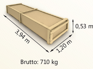 Wymiary paczki szerokość 120cm długość 394cm wysokość 53cm waga 710kg