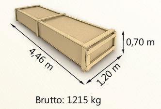 Wymiary paczki szerokość 120cm długość 446cm wysokość 70cm waga 1215kg