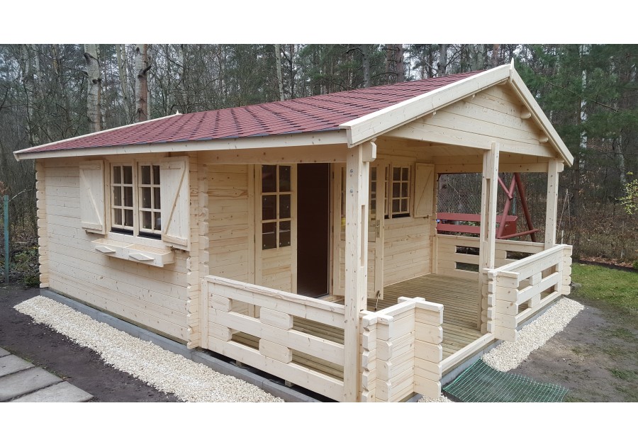 Gont bitumiczny - optymalne pokrycie dachu na domek drewniany ogrodowy i domek letniskowy. 